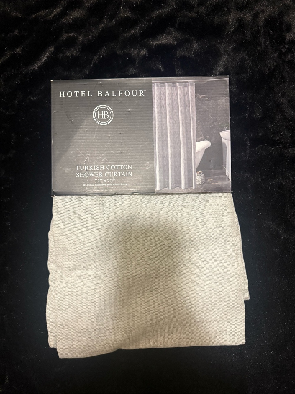 Hotel Balfour Turkish Cotton Shower Curtain - Light gray